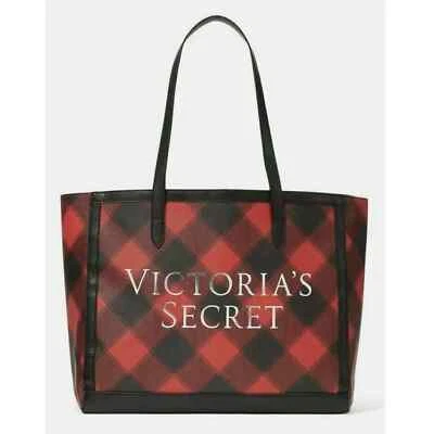 Nuevo Bolso de Mano Victoria’s Secret Black Friday 2021 Weekender a Cuadros Negro y Rojo Foto 1 de 4