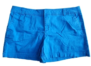 New York & Company Chino Shorts Women's 16 Blue Mid Rise Stretch FLAW - Picture 1 of 7