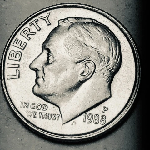 1988 p Roosevelt dime Cover