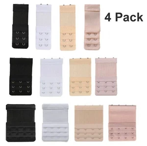 4Pcs Adjustable Bra Extender 2/3/4 Hooks with Elastic Extension Underwear Strap - Picture 1 of 16
