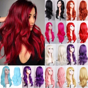 Little Mermaid Ariel Full Wig Cosplay Costume Wigs Halloween Long Wavy Vogue Wig - Picture 1 of 36