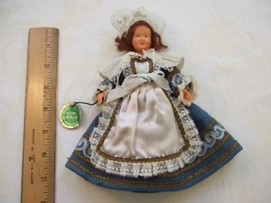 Vintage Pont L'abbe Finistere 1950’s French Souvenir Doll 7” Tag Bretonne R. Dar - Bild 1 von 12