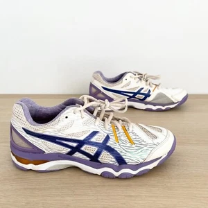 Asics Gel-Netburner Super 6 Sneakers Sport Shoes White Blue Iris Womens Sz US 10 - Picture 1 of 10