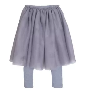 Gonna tutù tutù in tulle con volant e pizzo cotone bambina stock USA grigio e rosa - Foto 1 di 17