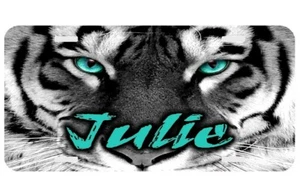 Tiger Eyes Aqua Teal Personalized Monogrammed License Plate Custom Auto Car Tag - Bild 1 von 8
