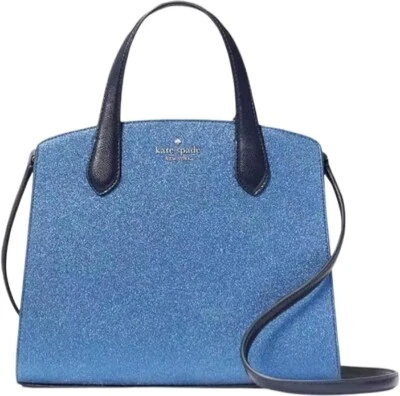 NWT  NEW Kate Spade New York Tinsel  Glitter Satchel Crossbody Parisian  Blue - Изображение 1 из 4