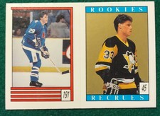 1989-90 O-Pee-Chee Hockey Sticker #191 #45 FINN Nordiques ZALAPSKY Pens Rookie