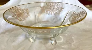 RARE VINTAGE 1930's PADEN CITY CRYSTAL DEPRESSION GLASS FOOTED CONSOLE BOWL-EUC - Picture 1 of 6