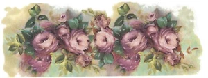 Wild Pink Rose Flower Wrap Wraparound 1 pc 8-1/4" X 3" Waterslide Ceramic Decal - Picture 1 of 1