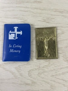 Vintage Medaille Taschenheiligtum Kruzifix Kreuz Christ - Bild 1 von 5
