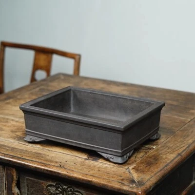 12 Inch Chinese Refine Zisha Collection Vintage Handmade Potted Bonsai Plant Pot - Image 1 of 4