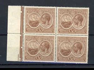 Bermuda 1920 tercentenary ¼d MNH block of 4 ERROR A of CA missing SG 59b horizon - Picture 1 of 2