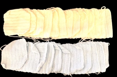 Manta de ganchillo para bebé cuadrados en fabricación hilo de estrella pequeña centelleante azul y blanco Foto 1 de 4