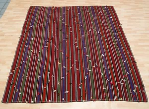 TURKISH KILIM WOOL HAND WOVEN RECTANGLE MULTI COLORED KELIM 30+ AREA RUGS 8X9ft - Picture 1 of 4