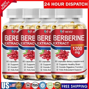 All Natural Premium Berberine HCL 1200mg 60 Capsules Dietary Supplement Non-gmo - Picture 1 of 15
