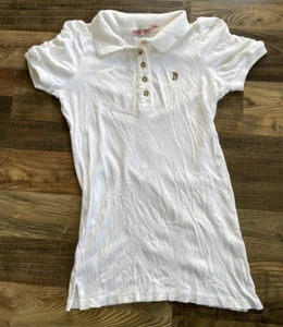 Camisa Polo JUICY COUTURE Y2K 2000 Talla S Manga Gorra Blanca -Manchas - Imagen 1 de 18