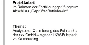 Projektarbeit Betriebswirt IHK *sehr umfangreich*Note 2* - Outsourcing Fuhrpark - Bild 1 von 2