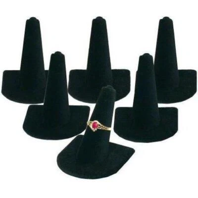 Ring Finger Displays Black Velvet Lot of 6 Jewelry - Image 1 of 2