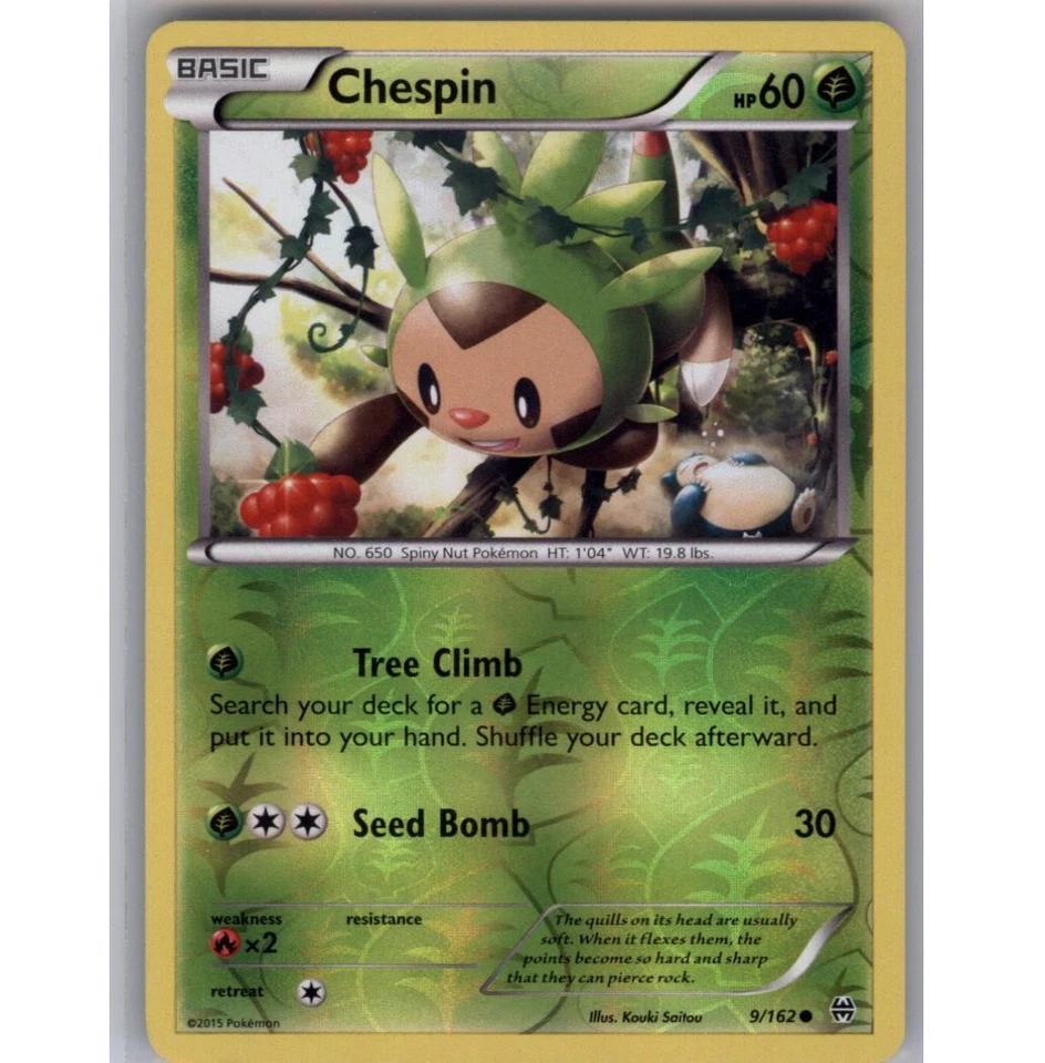 Chespin (9) Reverse Holo Common XY - BREAKthrough 9/162 NM - Image 1 of 2