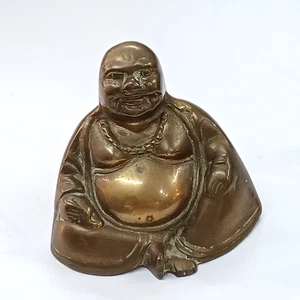 Vintage Brass Buddha / Laughing Buddha - Picture 1 of 10