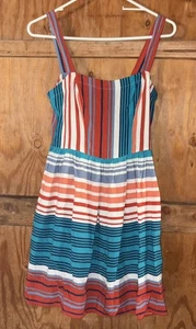 Gypsies And Moondust Small Woman’s Mini Dress Striped Sleeveless Multi Color - Picture 1 of 5
