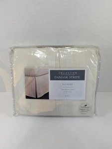 Charter Club Collection Damask Stripe King Bedskirt Natural Unbleached Dye Pima - Picture 1 of 12