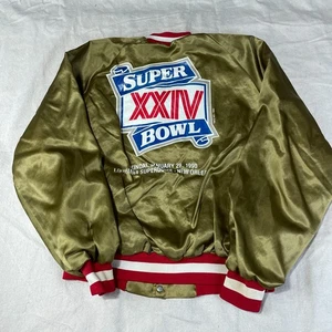 Chaqueta De Colección San Francisco 49ers Para Hombres 2XL XXL Línea Tiza Dorada Satén Bombardero Años 80 - Imagen 1 de 13