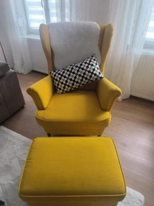 IKEA STRANDMON Sessel und Hocker - Bild 1 von 3