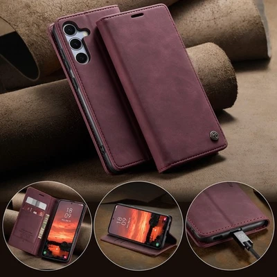 For Samsung Galaxy S25 FE, Luxury Retro Flip Leather Wallet Stand Case Cover - Image 1 of 4