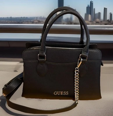 GUESS Black Satchel Leather handbag women - Image 1 of 4