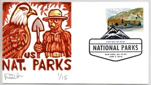 #5080k BANDELIER NATIONAL MONUMENT, CURTIS BLOCK PRINT ARTWORK *FDC 1/15 - Picture 1 of 1