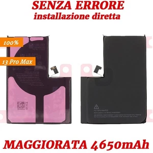 BATTERIA MAGGIORATA DIAGNOSTICABILE SENZA ERRORE PER IPHONE 13 PRO MAX 4650mAh - Imagen 1 de 4