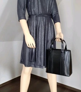 Lamarthe Paris Damen Leder Designer Handtasche schwarz Krokomuster, neu - Bild 1 von 10