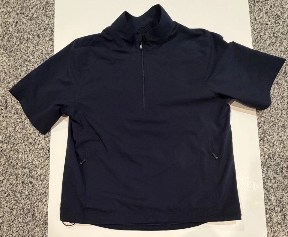 Cutter and Buck blue Weathertec Quarter Zip Short Sleeve Shell Jacket Size M  - Image 1 of 4