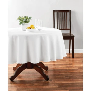 Mainstays Fraser Tablecloth, Arctic White, 70" Round - Picture 1 of 6