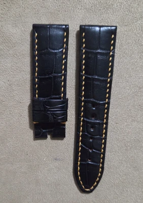 Chopard Authentic Genuine Black Leather Bands Racing straps 20mm Mille  100/65mm - image 1 of 4