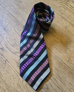 Steve Harvey Collection Multicolored Tie 100% Silk Blue Gold Black  ~Easter - Picture 1 of 14