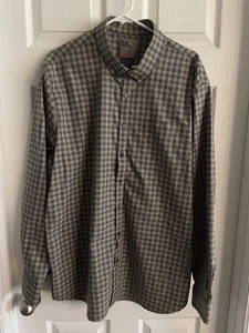 511 Tactical Gray Tan Plaid Long Sleeve Shirt Button Down Sz 2XL Pocket - Picture 1 of 6