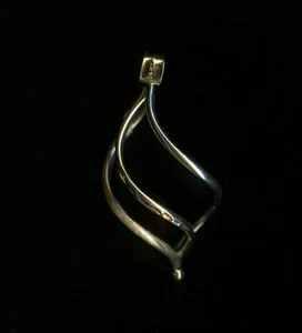 14K 35mm Solid Yellow White Rose Gold Infinity Twisted Spiral Tube Pendant -QZ - Picture 1 of 2