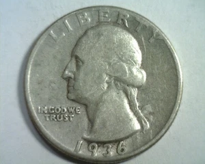 1936 WASHINGTON QUARTER EXTRA FINE XF EXTREMELY FINE EF NICE ORIGINAL COIN - Picture 1 of 2