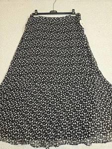 💯 Maxirock Seide schwarz gepunktet Damengröße 1X neu mit Etikett Reißverschluss elastisch... - Bild 1 von 9