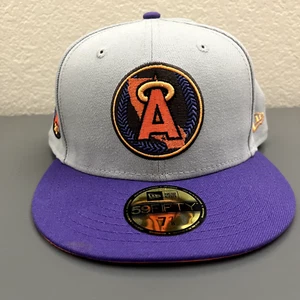Neu mit Etikett New Era Anaheim Angels 59FIFTY eng anliegende Mütze 25. Jubiläum Größe 7 7/8 grau - Bild 1 von 10