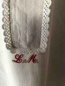 Antikes Leinen Nachthemd - vor 1900 - mit Monogramm - ungetragen - Bild 1 von 5