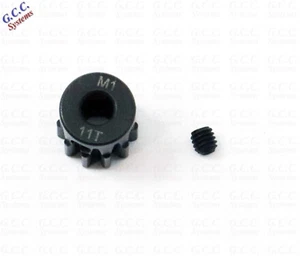 M1 11t 11 Zähne harteloxiertes Motorritzel mit Madenschraube 5mm Welle - Bild 1 von 1