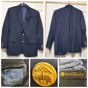 Brooks Bros Blazer Herren 38 S Schwarz Loro Piana 1818 Madison Goldknopf Sport Mantel - Bild 1 von 21