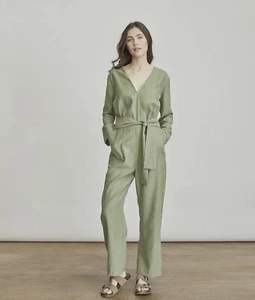 Elizabeth and James Jumpsuit XL Olive Green Belted Pockets - Picture 1 of 15