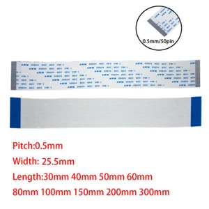 50Pin 0.5mm FFC FPC Flexible Flat Cable AWM VW-1 20624 80C 60V Connector Wire - Picture 1 of 5