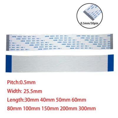 50Pin 0.5mm FFC FPC Flexible Flat Cable AWM VW-1 20624 80C 60V Connector Wire - Image 1 of 3