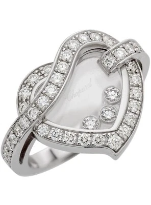 Anillo Chopard Happy Heart Diamantes 0,92 quilates Oro Blanco 18 quilates Talla 5 EE. UU. Foto 1 de 4