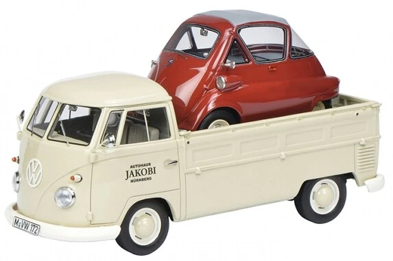 SCHUCO - VOLKSWAGEN T1 Jakobi con BMW Isetta - 1/32 - SCH8963 - Immagine 1 di 2